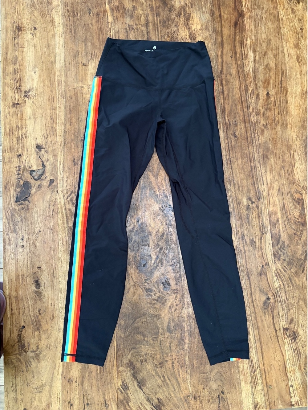Spiritual Gangster Nirvana Infinity Legging Black with Rainbow Stripes - Picture 8 of 9
